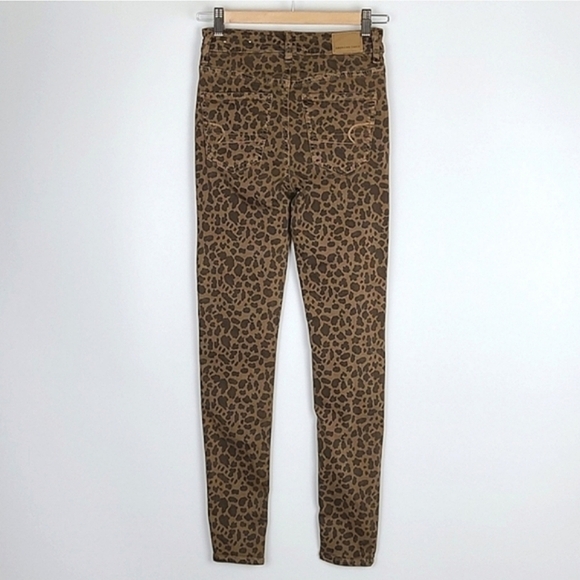 AEO Next Level Stretch Super Hi-Rise Jegging Two Tone Brown Animal Print Size 0 - Picture 3 of 15